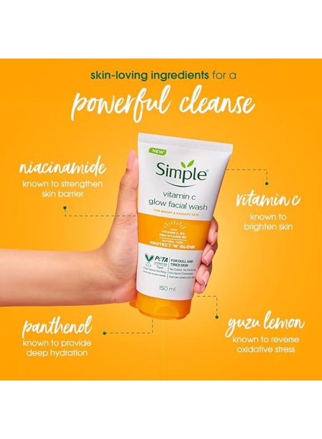 سمبل غسول الوجه سيمبل بفيتامين سي لتفتيح البشرة | خالٍ من الصابون بنسبة 100% | منظف لطيف ومفتح للبشرة مع ليمون اليوزو | غسول للوجه للبشرة الباهتة والمتعبة | 150 مل - Image 4